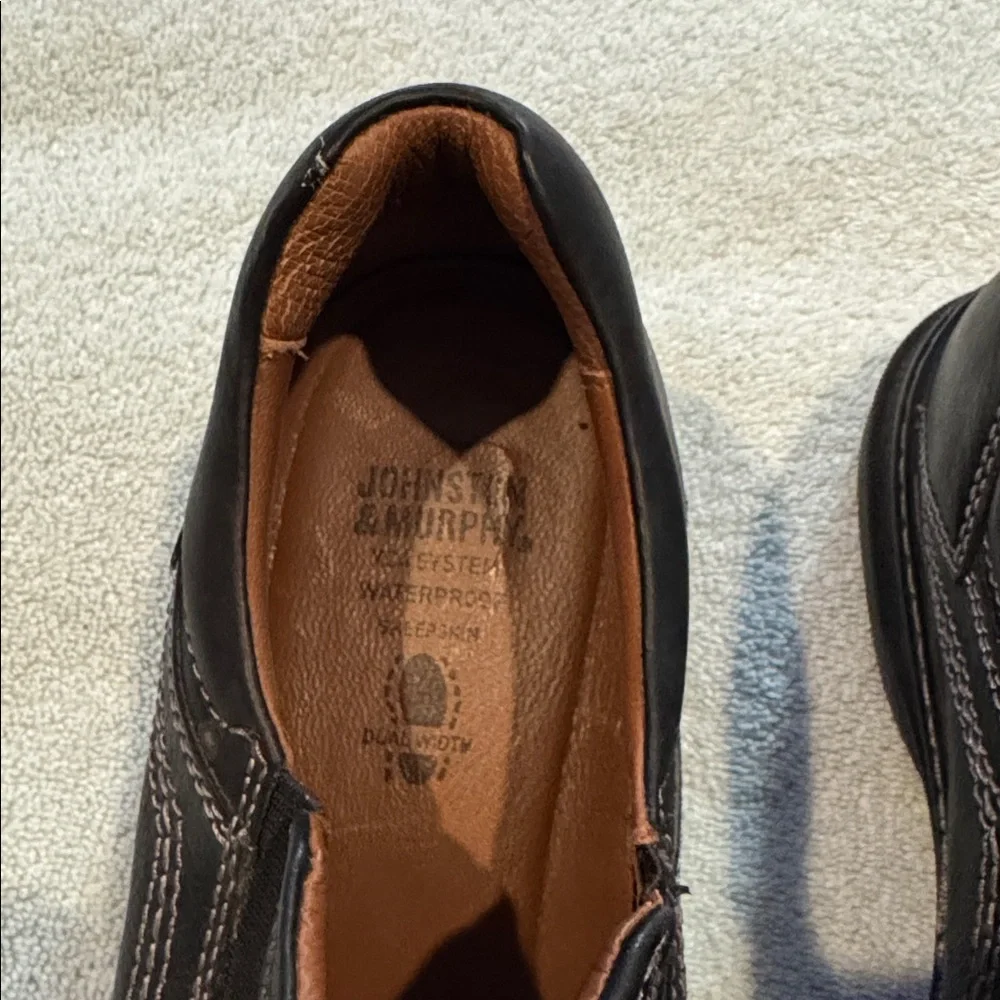 Johnston‎ & Murphy Black Leather Men's Shoes size 10.5